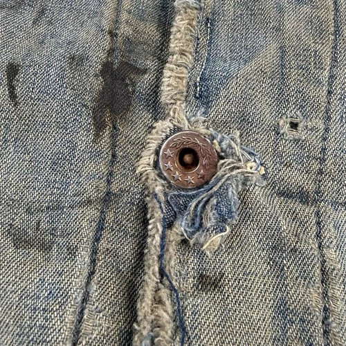 Vintage 1930s WW2 Faded Distressed Thrashed Lined Chore Jacket Workwear XL image 8