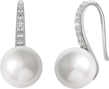 Classical Pearl Dangle Drop Earrings for Women, Pearl Hook Earrings, Wedding Bri