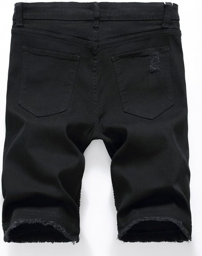 Men's Casual Denim Shorts Classic Fit Ripped Distressed Summer Jeans Shorts - Picture 10 of 36
