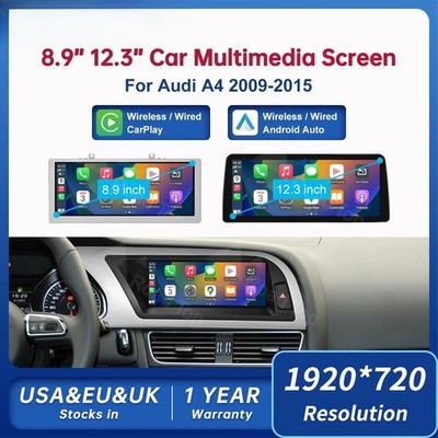8.9'' 12.3'' Touch Display Player Andriod Auto Link for Audi A4 S4 B8 2008-2016