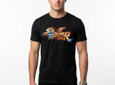 Street Fighter Logo Chun Li Kick Official Herren T-Shirt Gaming Grafik Schwarz Tee