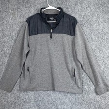 Eddie Bauer 1/4 Zip Pullover Mens Size L Gray Mix Media Casual Outdoors