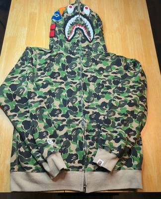 A Bathing Ape Bape 1st Camo Shark Full Zip Hoodie Size Yourh Extra Large EUC M3
