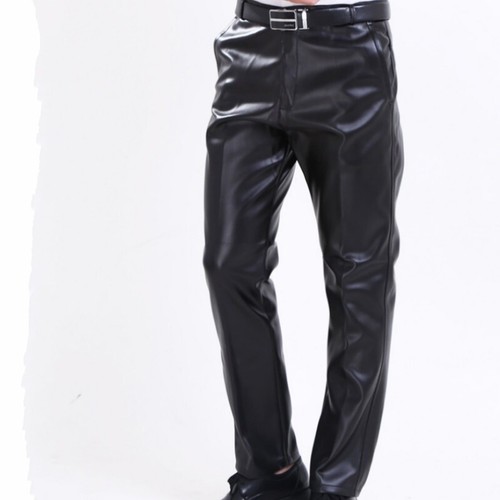 Mens Faux Leather Trousers Shining 
