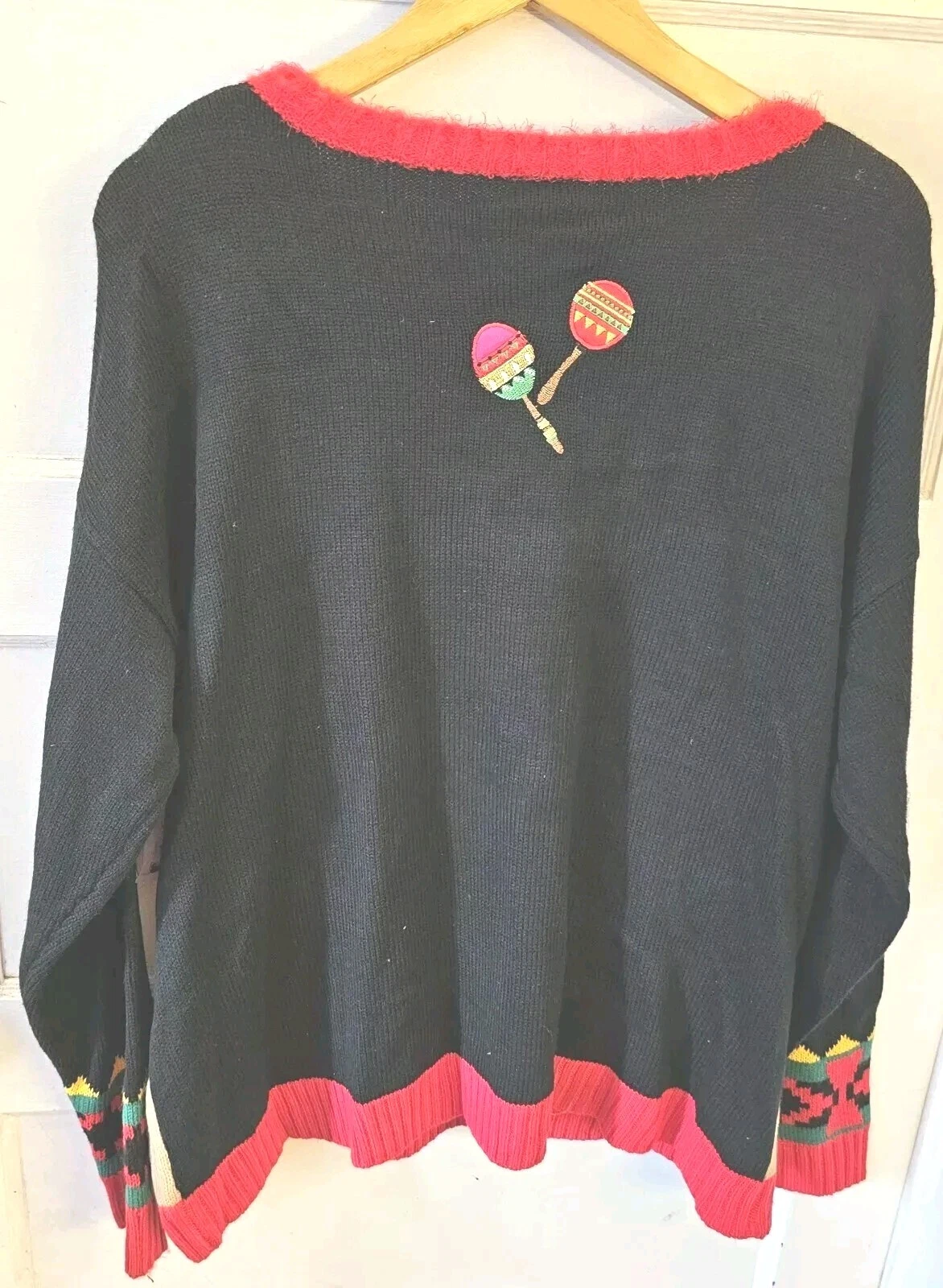 Holiday Time Ugly Sweater Party Feliz Navidad Black