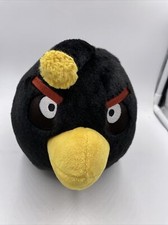 Rovio Angry Birds Black Bomb Bird Plush 10". Fast Shipping Good Condition