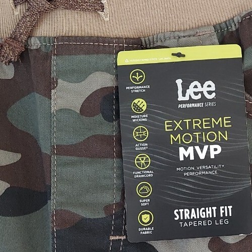 LEE Boys/Youth/Mens Straight Fit Khaki Camo Drawstring Pants Size L (W28×L27)NWT - Picture 8 of 10