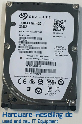 SEAGATE 320GB ST320LT012 1DG14C-055 CP651577-01 2,5 ZOLL SATA