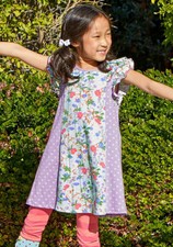 MATILDA JANE Size 8 Spring Flowers Dress Lets Go Together Girls Purple 2901
