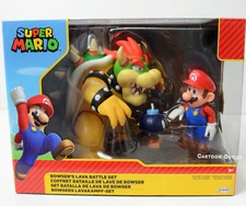 Nintendo Bowsers Lava Battle Deluxe 6-in Figure Set with Mario Bob-Omb Toy