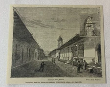 1880 magazine engraving~ COMERCIO STREET, GRANADA, Nicaragua