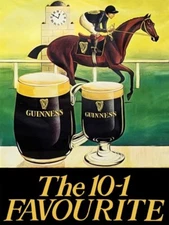 Guinness Beer - Horse Racing Theme New Metal Sign: 12x16" - Free Ship.