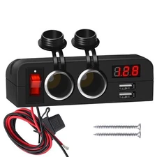Cigarette Lighter Socket Splitter 192w 2 Socket Multi Port Car Usb Charger Adapt
