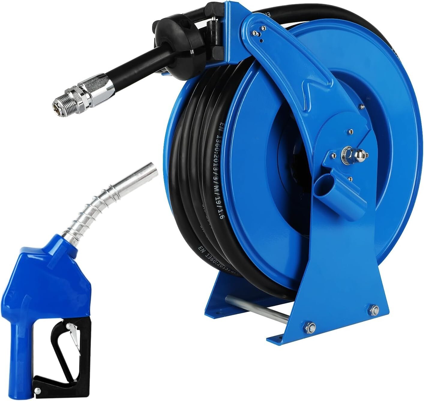Fuel Hose Reel Retractable with Fueling Nozzle, 3/4" x 50" Heavy Duty  300PSI
