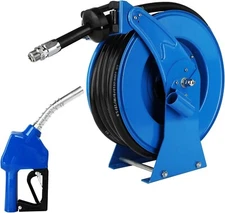 Fuel Hose Reel Retractable with Fueling Nozzle, 3/4" x 50" Heavy Duty  300PSI