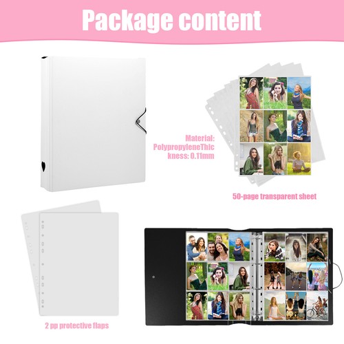 Photocard Binder Set Portable Photocard Holder with 50 Pages 9 Pocket◬