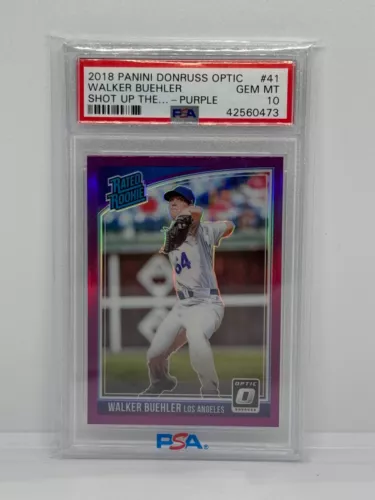 Walker Buehler 2018 Panini Optic Purple Rated Rookie PSA 10 Dodgers
