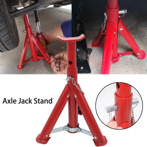 2PCS Axle Jack Stand 3 Tons Lifting Car Caravan Heavy Duty Steel Extended Height - Picture 7 of 14