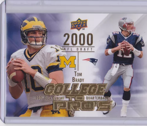 TOM BRADY 2000 NFL DRAFT Upper Deck COLLEGE PROS $$ RARE INSERT CARD Patriots!