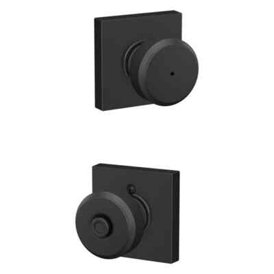 #ad Schlage Bowery Matte Black Privacy Bed Bath Door Knob with Collins Trim $22.99