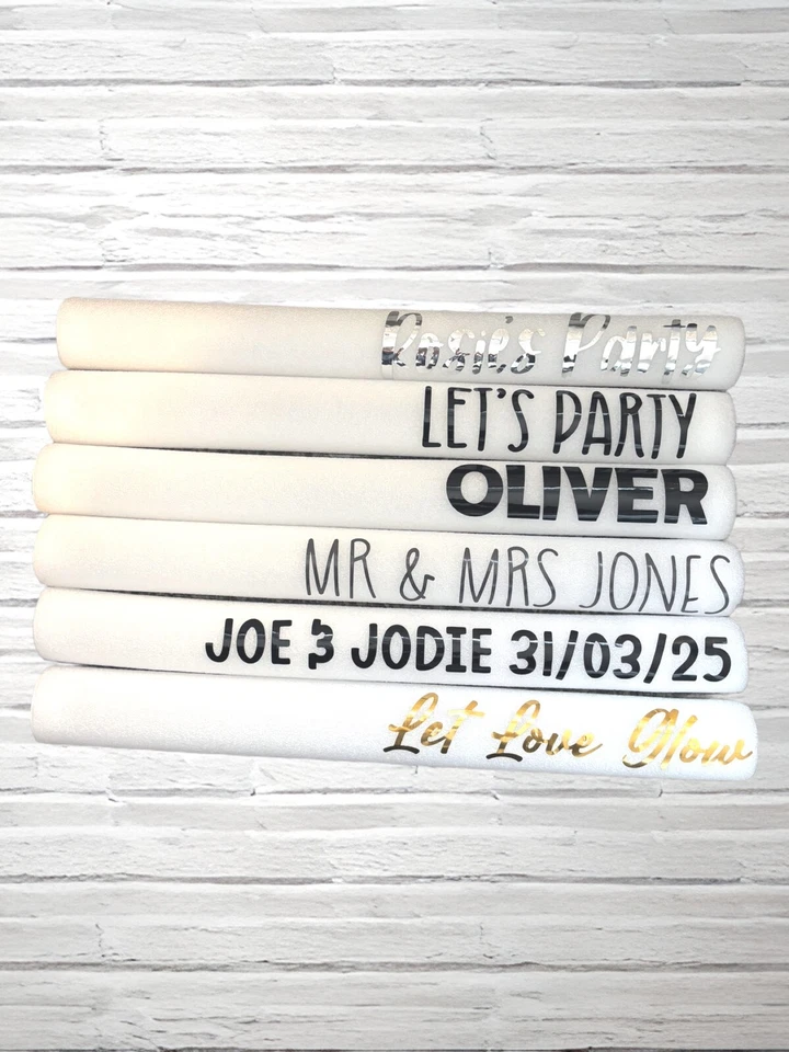Palos de espuma brillantes personalizados para cumpleaños boda fiesta intermitente cualquier nombre LED Foto 3 de 4