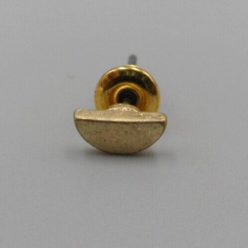 Einzelohrring winziger Halbmondkreis matt gold aus altem Lagerbestand minimalistisch himmlisch 1/4 - Bild 3 von 5