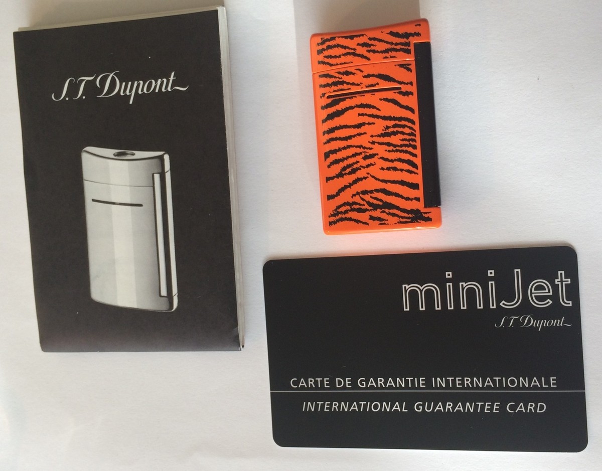 S.T. Dupont MiniJet Torch Flame Lighter, Orange Tiger, 10073, New