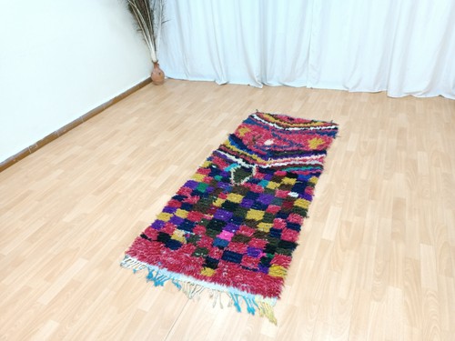 3x6 Colorful Artistic Handmade Rug Authentic Berber Vintage Moroccan Carpet - Picture 5 of 15