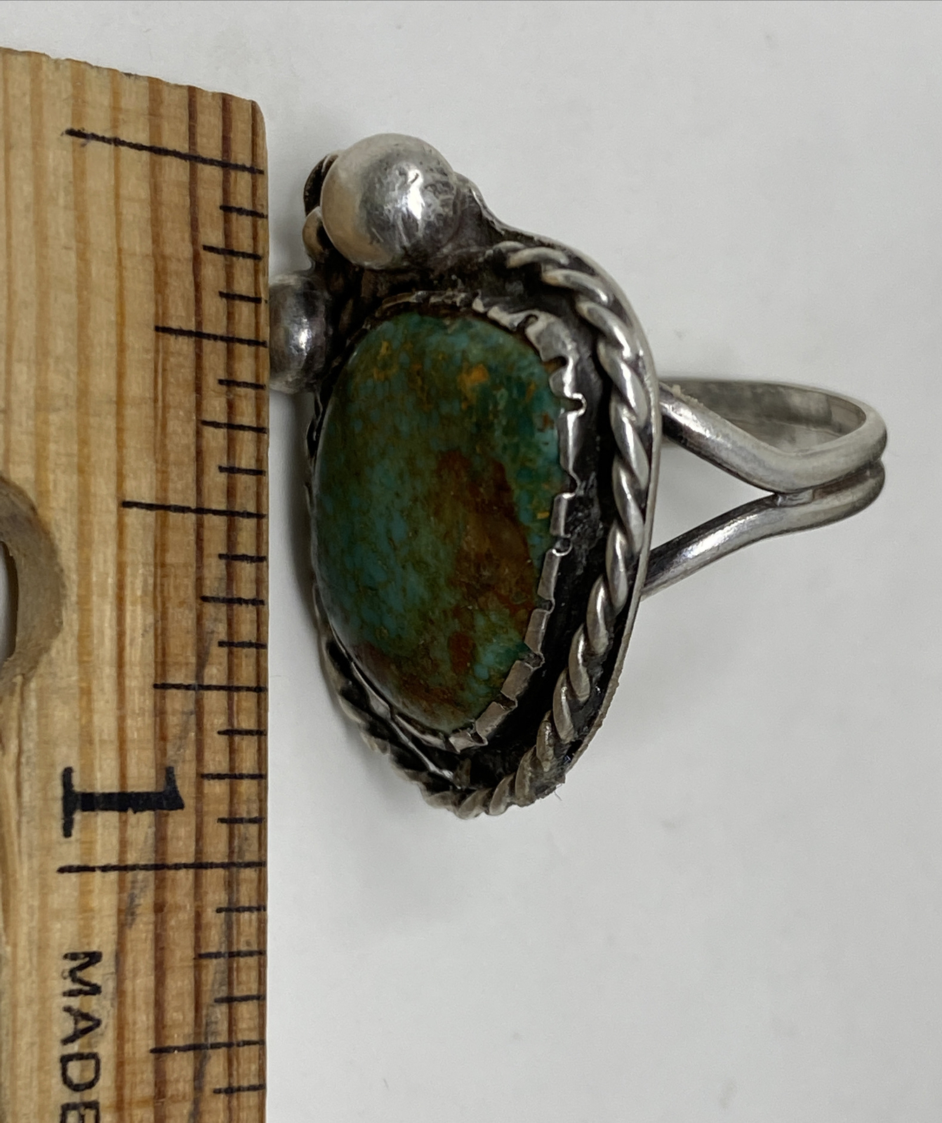 Cool Vintage Native American Navajo Green Blue Turquoise Ring sz 5.5 Świetne oferty z Japonii