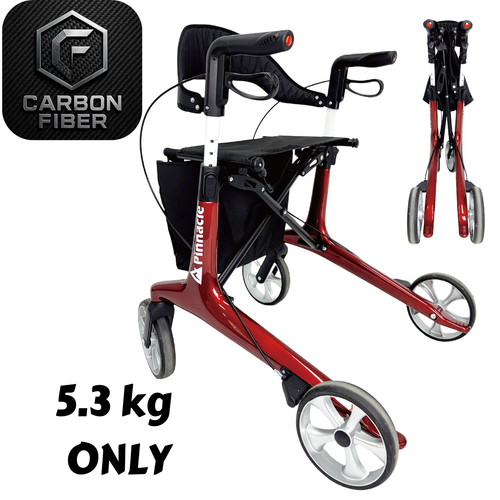 Carbon Fiber Fibre Rollator Ultralight Walker HighSeat Lighter Better Adjustable - Picture 14 of 15
