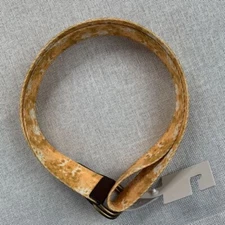 Sun + Stone Mens Geo D-Ring Web Belt with Faux-Leather Trim Size M