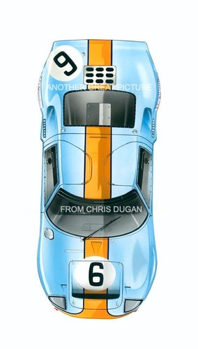 Gulf Ford GT40 LE MANS 24 HORAS 1969 JACKY ICKX diseñador impresión limitada - Imagen 2 de 2