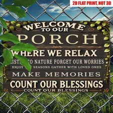 Welcome To Our Porch Vintage Rustic Sign Cozy Outdoor Decor Funny Decor Plaques