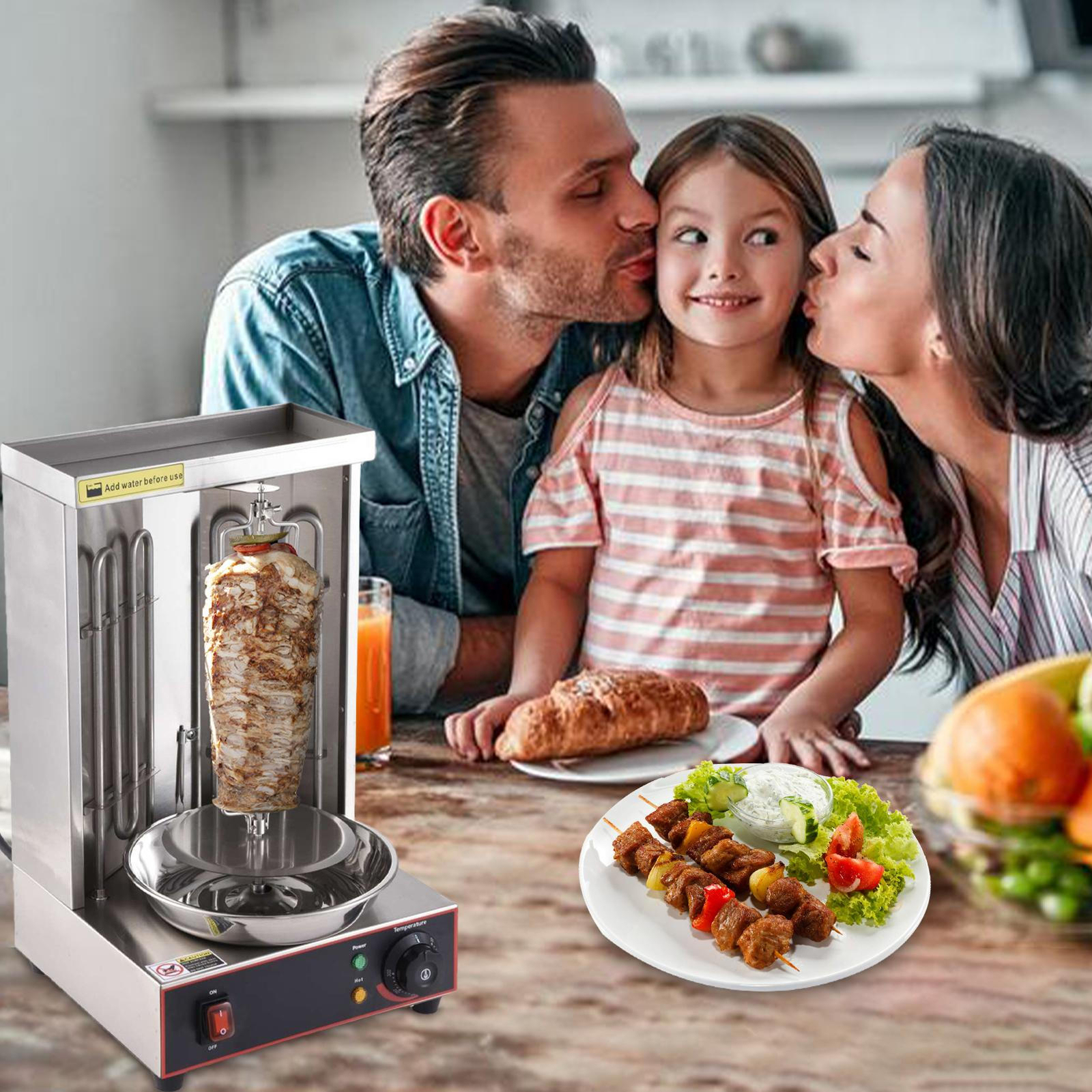 Electric Vertical Broiler, Shawarma Machine Kebab Grill Gyro Rotisserie Oven