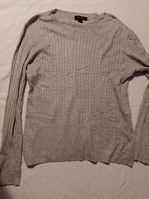 Damen Top Primark Größe 14 Zopfmuster Grau 19507