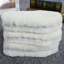 2 Pairs Unisex Wool Sheepskin Insoles Thick Warm Plush Shoe Pad Winter Soft Cosy