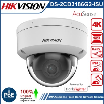 Hikvision DS-2CD3186G2-ISU 8MP AcuSense DarkFighter 4K PoE IP Kamera Audio HEOP
