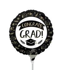 Anagram 45501 Foil Balloon Sketched Congrats Grad 9” NEW! FREE SHIPPING!