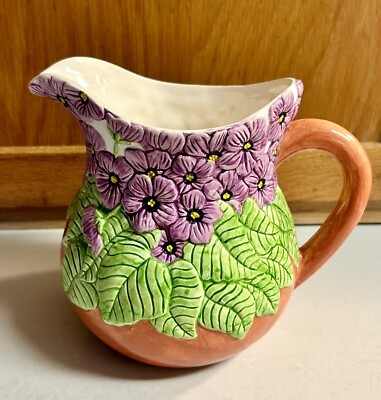 Vintage WANG'S International Inc./ PITCHER of Violets Design/ New/ 7  Tall/ Rare