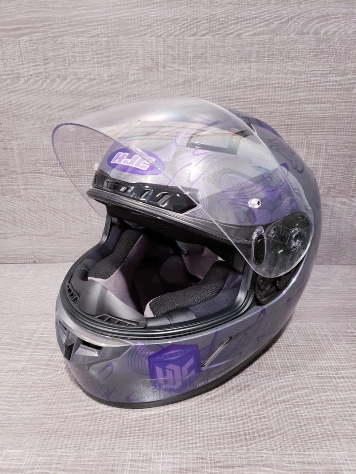 МОТОЦИКЛЕТНЫЙ ШЛЕМ HJC CL-17 Mystic Graphics серый и фиолетовый размер XS  - Изображение 2 из 4