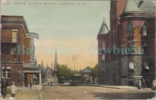 Jamestown NY - TROLLEY EN 3RD STREET ESTE DE SPRING STREET - Postal