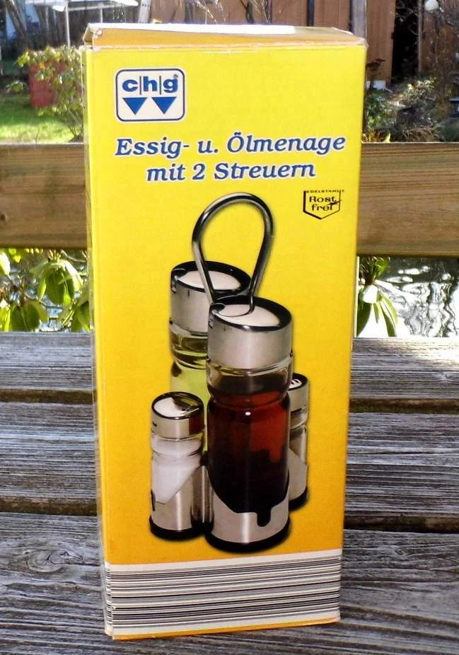 chg - Essig- und Ölmenage mit zwei Streuern aus Edelstahl