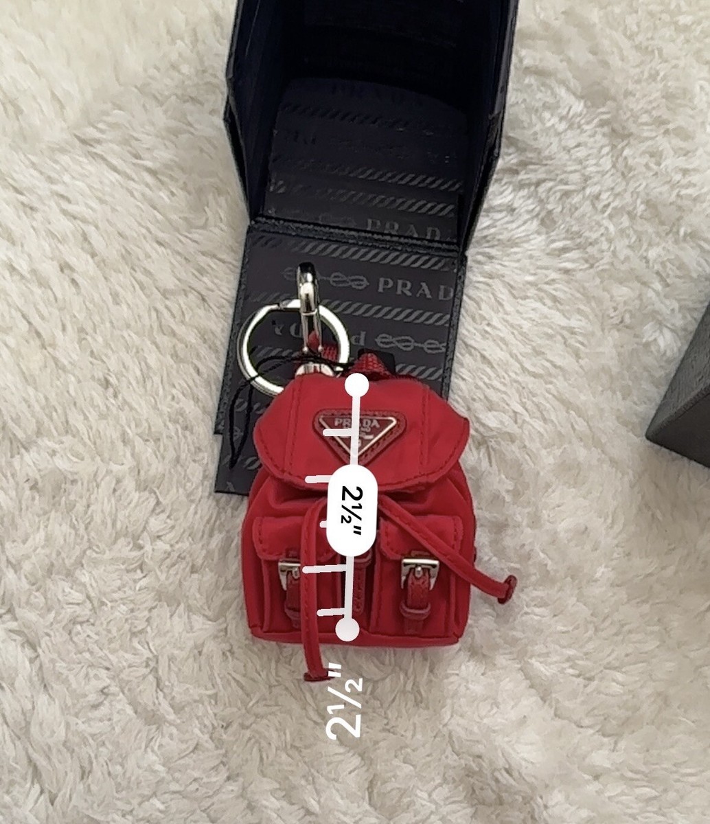 Rare Prada Nylon Mini Backpack Keychain Bag Charm Red (New