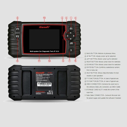 ICARSOFT JP V2.0 DIAGNOSTIC TOOL FOR TOYOTA LEXUS SCION ISUZU NISSAN HONDA MAZDA - Picture 3 of 10