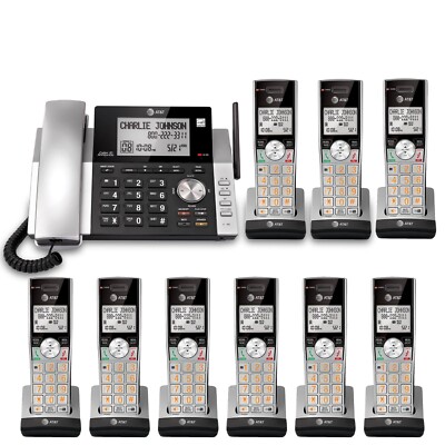 NEW AT&T  DECT 6.0 10 Handset Corded/Cordless Answering System w Call Block &...