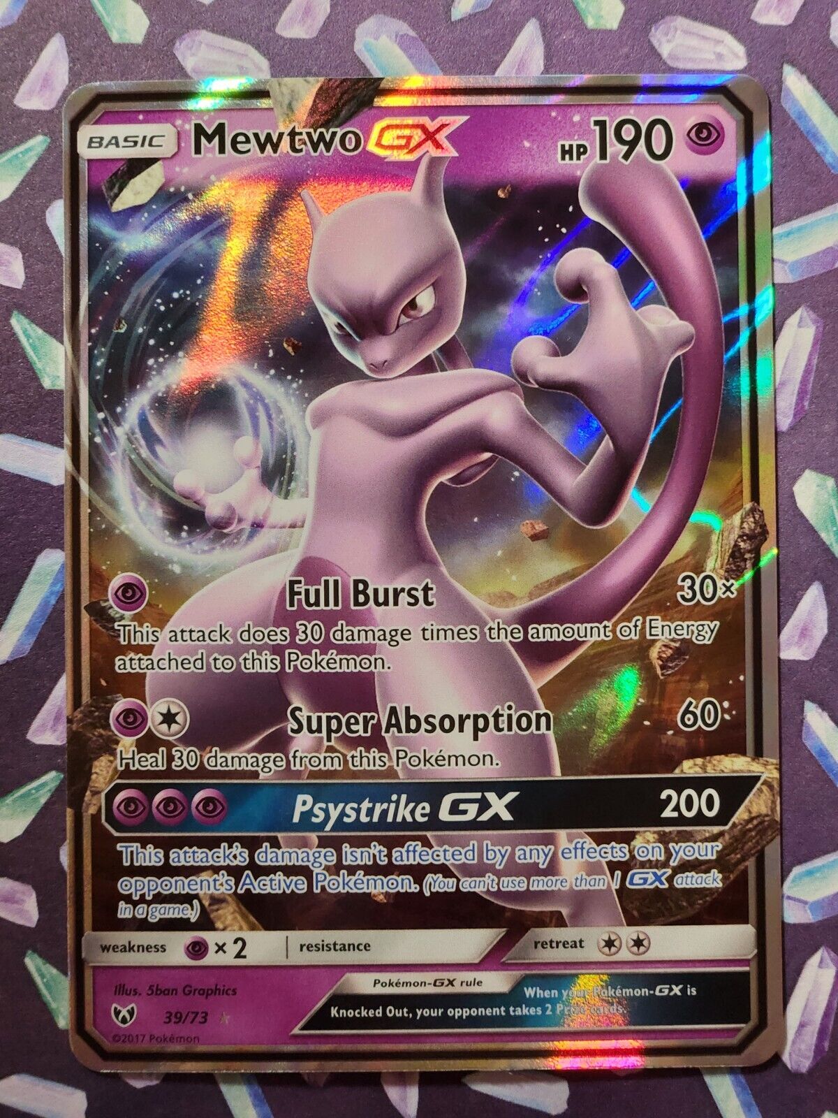 Mewtwo GX - 39/73 - Ultra Rare  Carte pokemon, Carte pokemon a