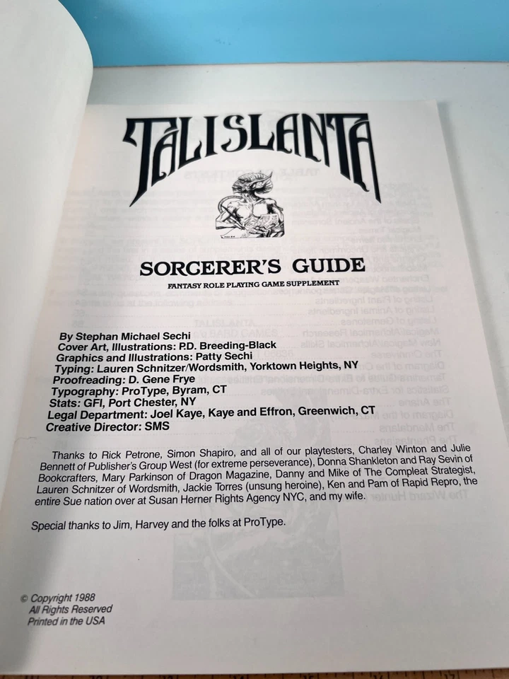 🔥 1988 Talislanta Sorcerer's Guide RPG Book Steven Michael Sechi 🔥 - Image 2 of 2