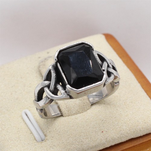 Men Women Red Stone Celtic Knot Ring Stainless Steel Viking Wedding Band Gift - Picture 13 of 14