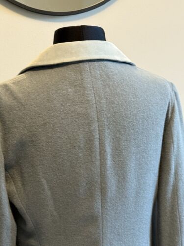 Loro Piana Cashmere Womens Sz 44 / US M Jacket Blazer Gray Blue Sueded Collar - Picture 4 of 6