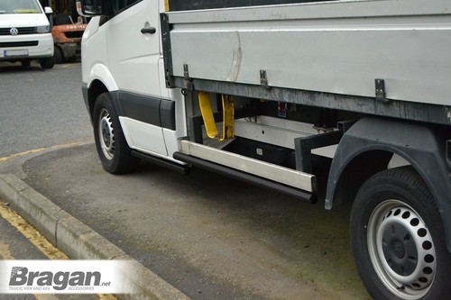 To Fit 06 - 14 Mercedes Sprinter SWB Chassis Cab Side Step Bars BLACK Stainless - Picture 2 of 4